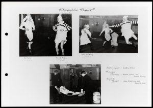 ‘Drosophila ballet’, photograph album from the Institute of Animal Genetics, 1955. EUA IN1/ACU/A1/6/4